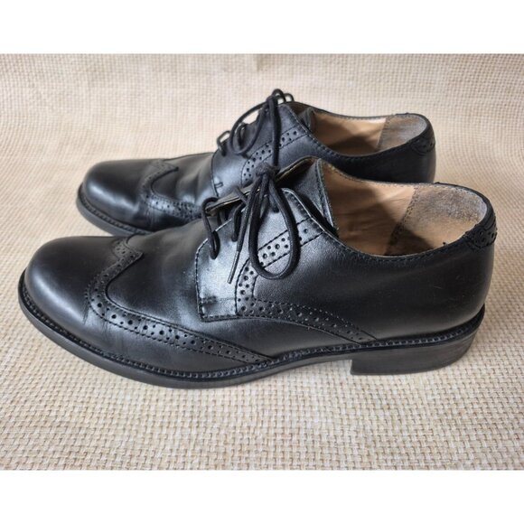 GH Bass Co. Mens Black Tie Up Wing Tip Shoes Flex Step Size 8M Leather Formal - Picture 6 of 10